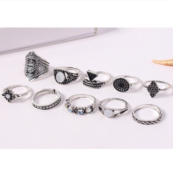 Silver Boho Ring Set - Picture 5 of 7